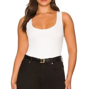 White ribbed GOOD AMERICAN bodysuit